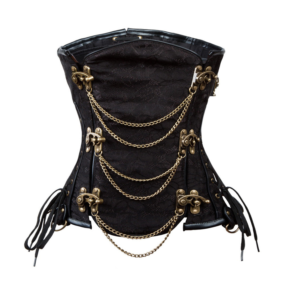 Women's Steampunk Metal Chain Punk Shapewear Corset