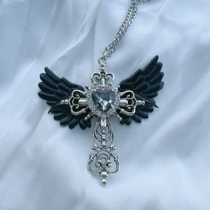 Angel Cross Sweater Chain Necklace