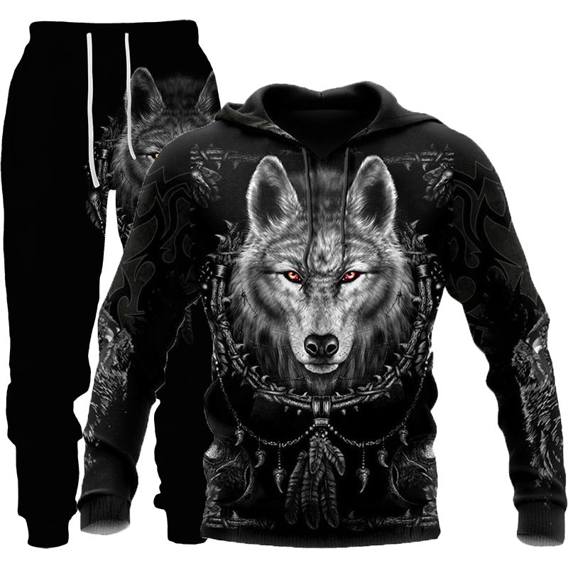 Hooded Tracksuit with Three-dimensional Art