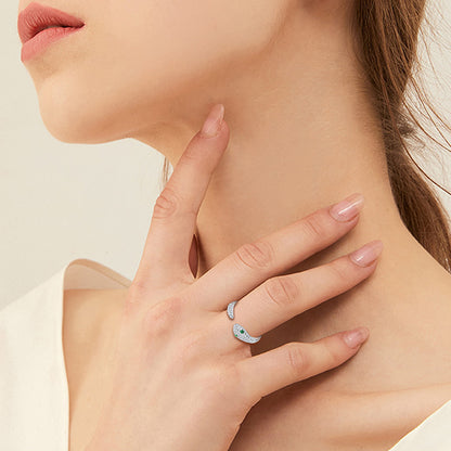 A woman wearing the "I Can't LIVE WITHOUT This Ring" Vintage Sterling Silver Ring by Maramalive™ on her chin.