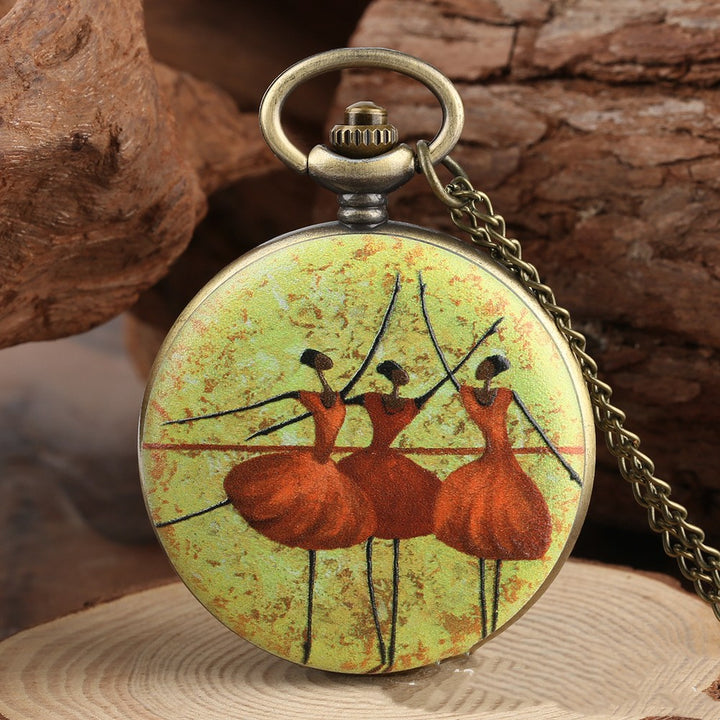A Maramalive™ Oil Painting Color Goddess Picture Pocket Watch with a woman's face on it, featuring goddess images.