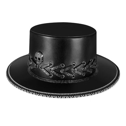 Halloween Punk Skull Black Top Hat