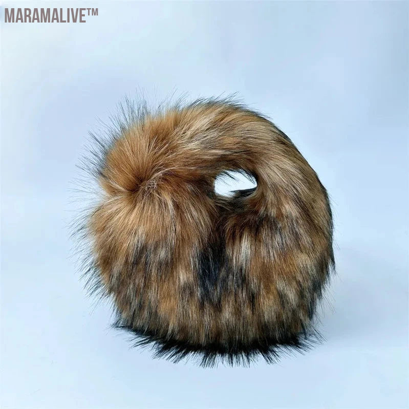 fur hat fluffy oversized Y2K bucket hat women's winter warm thickened imitation raccoon fur hat bucket hat gorros invierno mujer