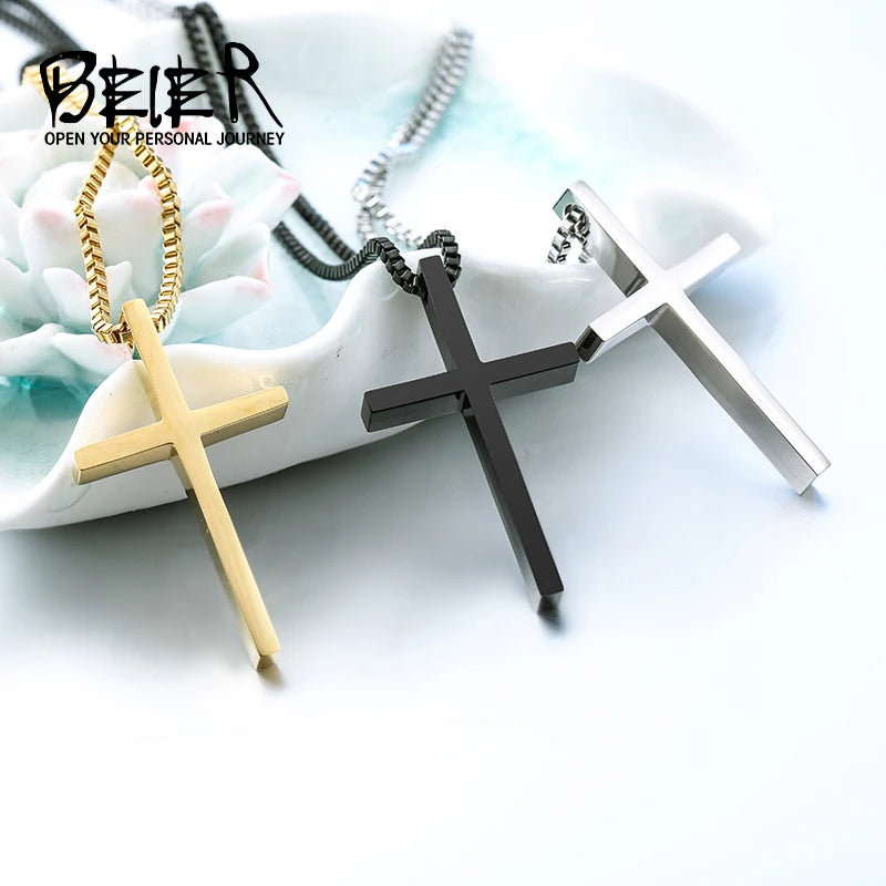 new fashion Gothic Style Cross Pendant For Man And Woman Stainless Steel Personality Charm Jewelry