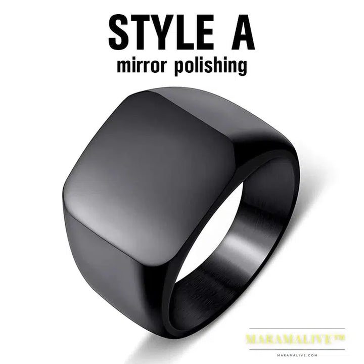 new store 316L Stainless Steel Biker Ring for men High Polished Signet Solid fashion Jewelry