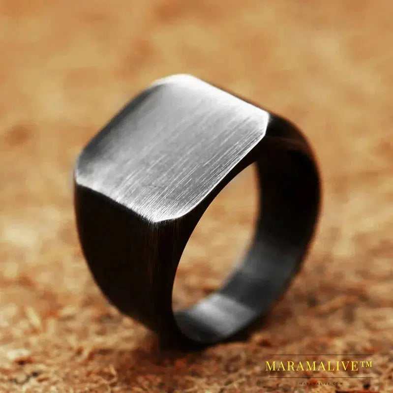 new store 316L Stainless Steel Biker Ring for men High Polished Signet Solid fashion Jewelry