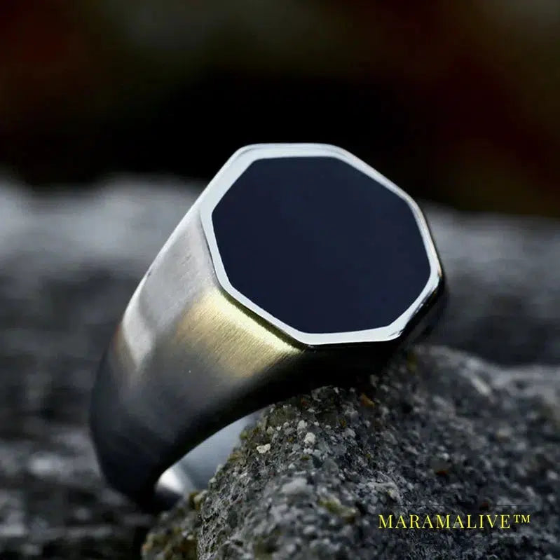 new store 316L Stainless Steel Biker Ring for men High Polished Signet Solid fashion Jewelry