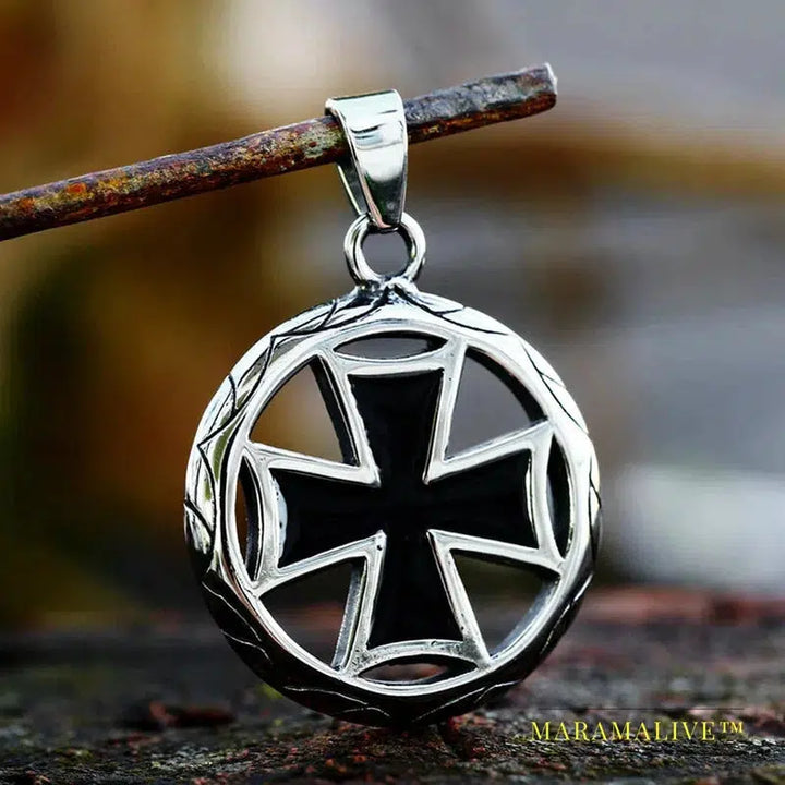 old style retro nostalgic Iron Cross Pendant Necklace Punk Unqiue Chain for man gift