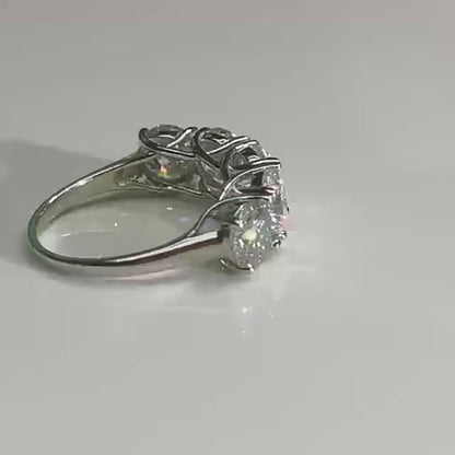 925 Sterling Silver 2.5-5 Carat Moissanite Diamond 5 Pcs Half Row Luxury Ring Trend Fashion Men Ladies Birthday Gift Wedding
