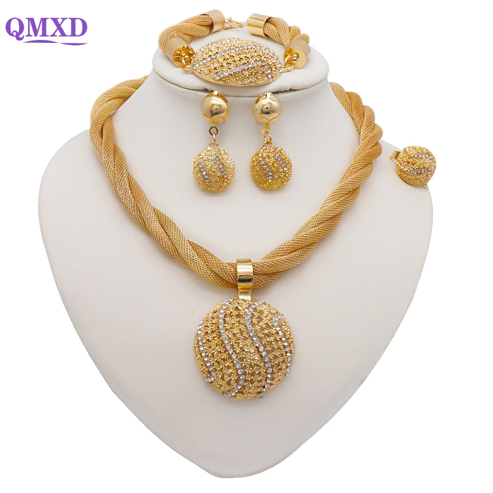 A Maramalive™ Fine Gold Jewelry Set with diamonds.