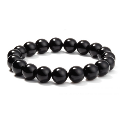 A Pure Black Onyx Bracelet for Health and Prosperity by Maramalive™ on a white background.