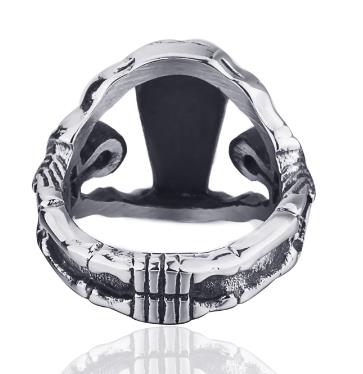 A Gothic Punk Vampire Coffin Men's Ring with a skull and coffin on it, from the brand Maramalive™.