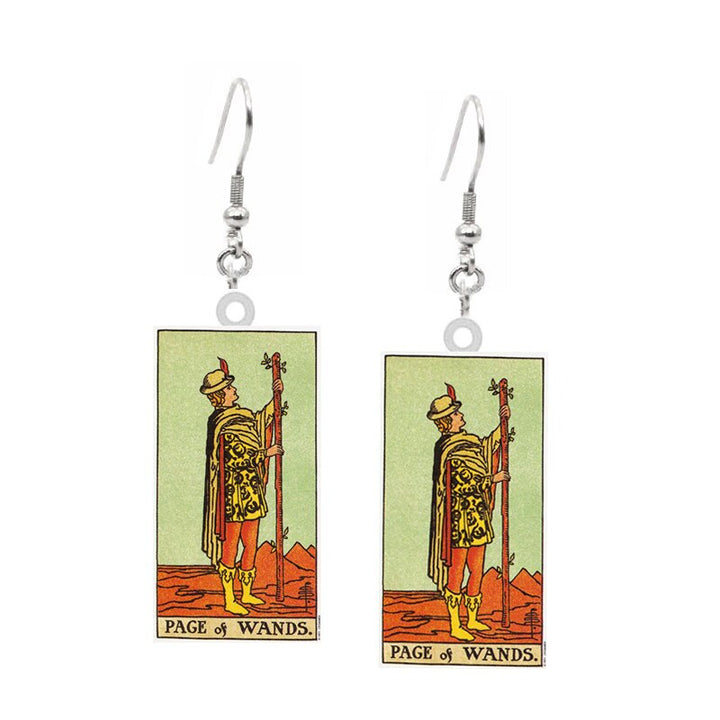 A pair of Acrylic Earrings with the tarot card on them by Maramalive™.