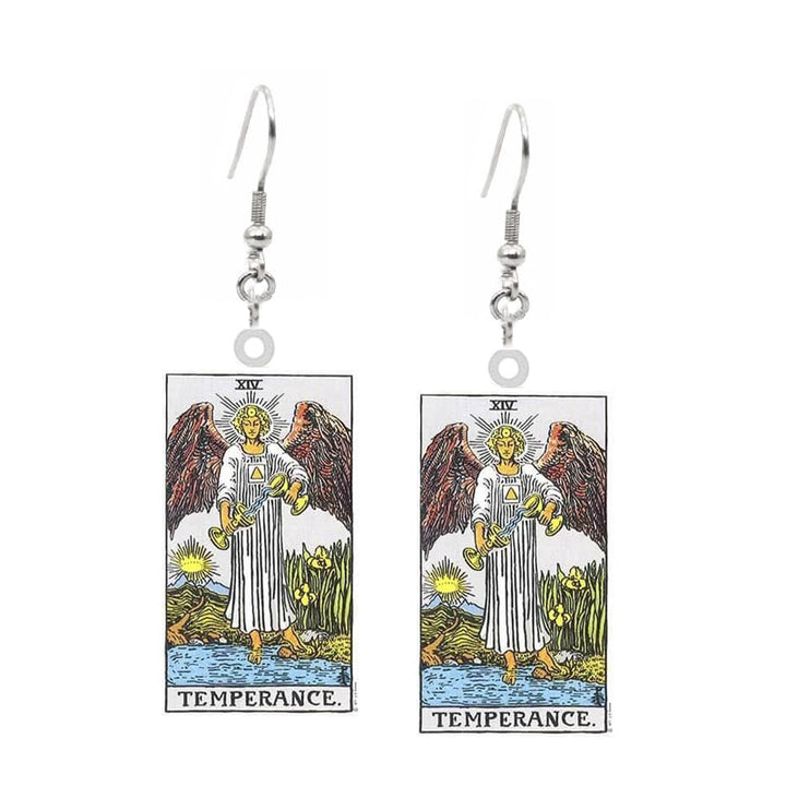 A pair of Acrylic Earrings with the tarot card on them by Maramalive™.