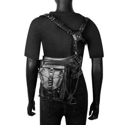 A Steampunk Belt Bag: A Stylish Statement Piece for Adventurers and Dreamers by Maramalive™ on a mannequin.