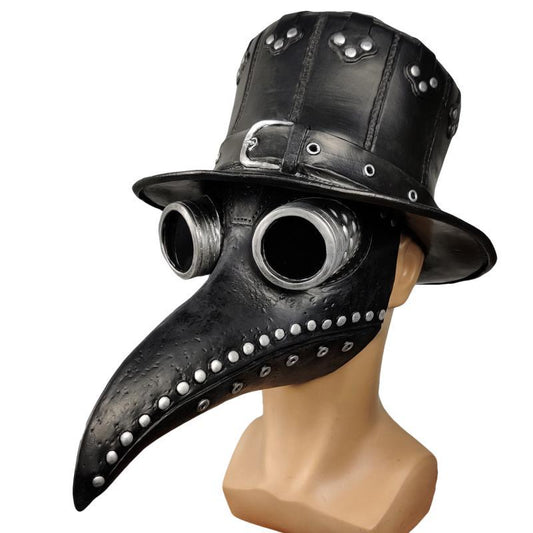 A Halloween Steampunk mask and Hat Set by Maramalive™ on a mannequin head.