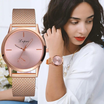 A Maramalive™ women's Lvpai Ros Fashion Watch with mesh strap.